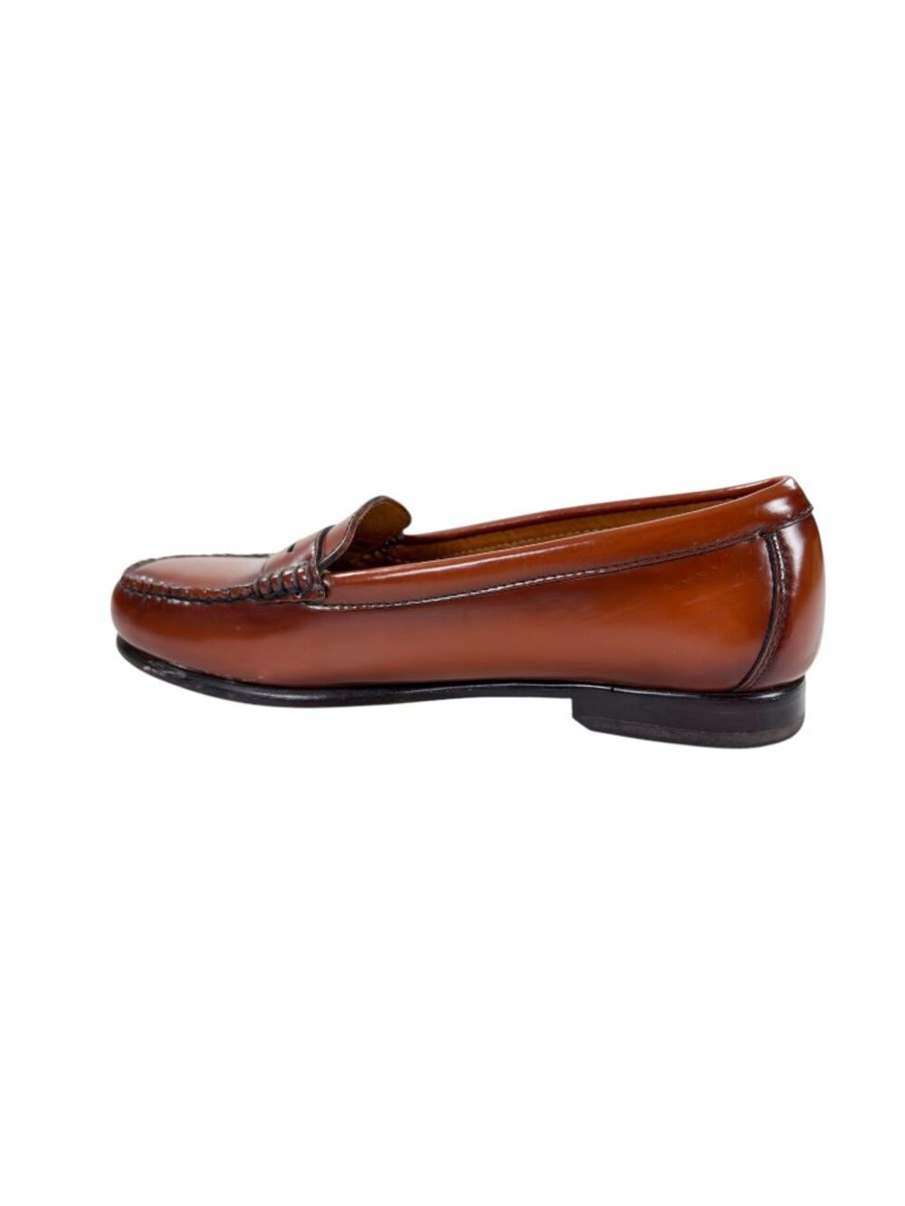 G.H. Bass Co Weejuns Whitney Penny Loafers Womens 9 M Burnished Cognac Leather - Picture 4 of 10
